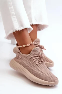 Sneakersy Damskie>Boto Materiałowe Wsuwane Buty Sportowe Damskie Różowe Nelmarie