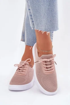 Discount Materiałowe Wsuwane Buty Sportowe Na Platformie Damskie Różowe Kalyra Damskie Sneakersy Damskie