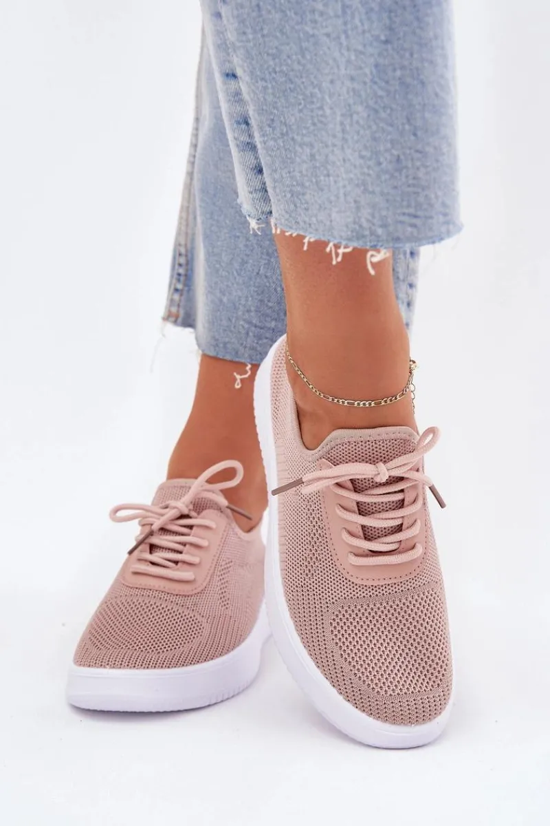 Discount Materiałowe Wsuwane Buty Sportowe Na Platformie Damskie Różowe Kalyra Damskie Sneakersy Damskie