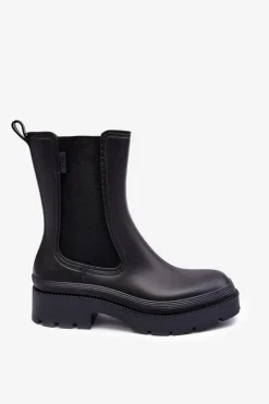 Sale Big Star Shoes Matowe Kalosze Botki Big Star MM274695 Czarne