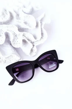 Best Matowe Okulary Przeciwsłoneczne Cat Eye Czarne Ombre Okulary