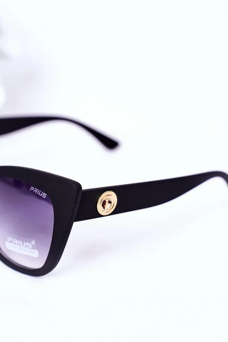 Best Matowe Okulary Przeciwsłoneczne Cat Eye Czarne Ombre Okulary