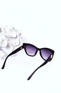 Best Matowe Okulary Przeciwsłoneczne Cat Eye Czarne Ombre Okulary