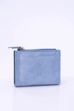 Portfele>Boto Mały Błękitny Portfel Damski Złoty Zamek