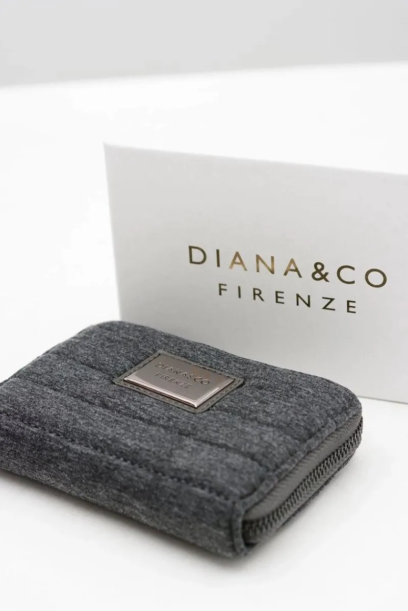Best Mały Ciemnoszary Damski Portfel DIANA&CO Portfele