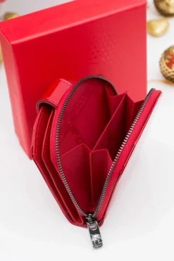 Clearance Mały Czerwony Lakierowany Skórzany Portfel Nobo Portfele