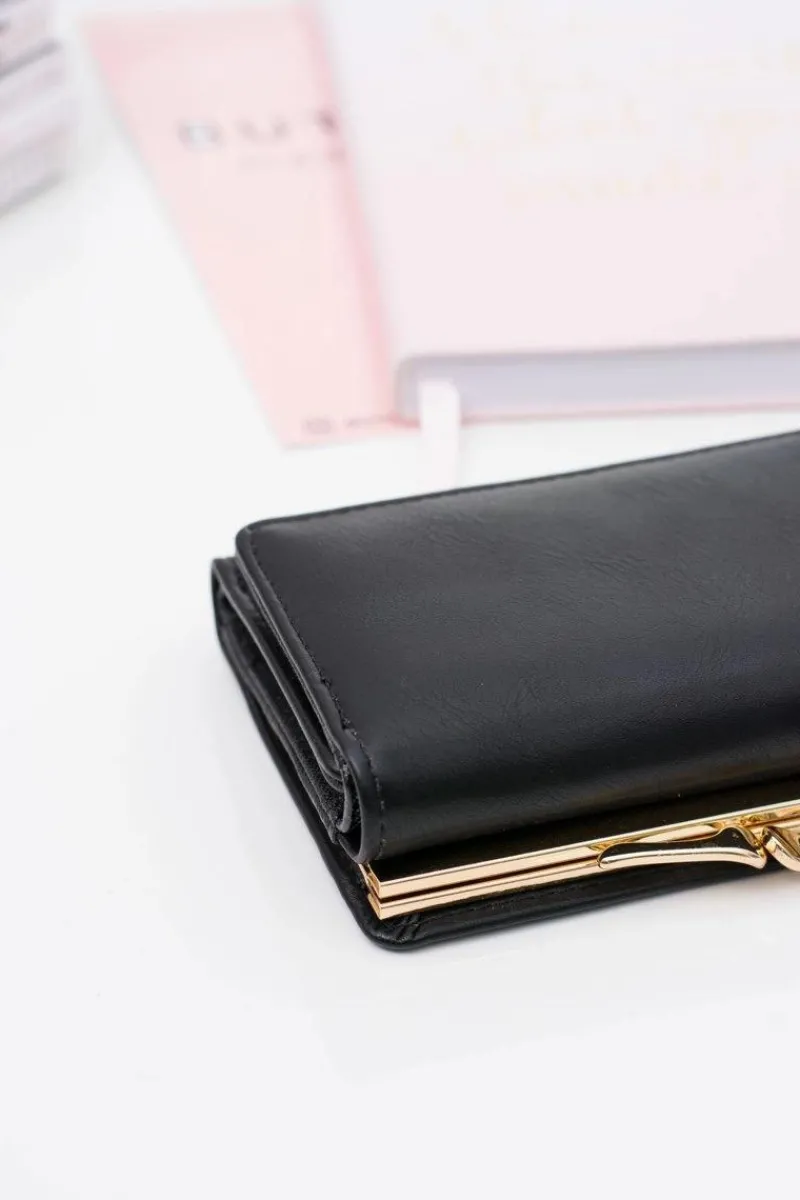 Hot Mały Damski Czarny Portfel Na Bigiel Portfele