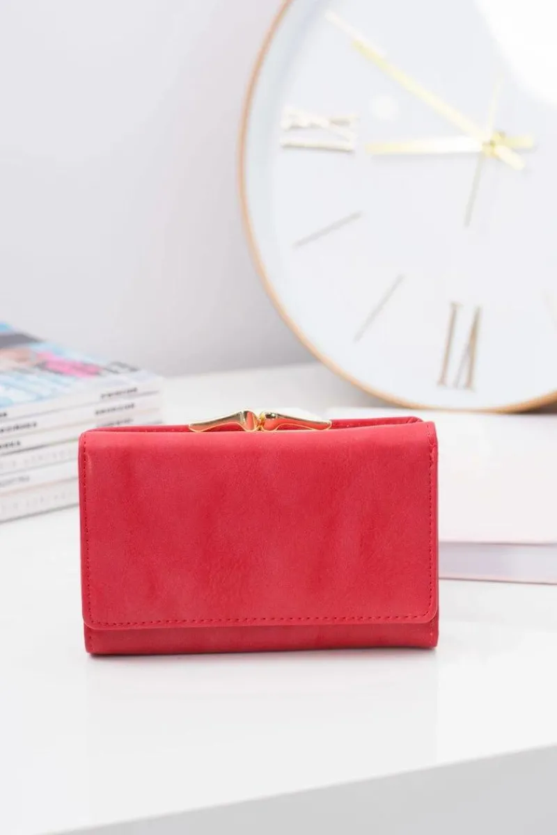 Portfele>Boto Mały Damski Czerwony Portfel Na Bigiel