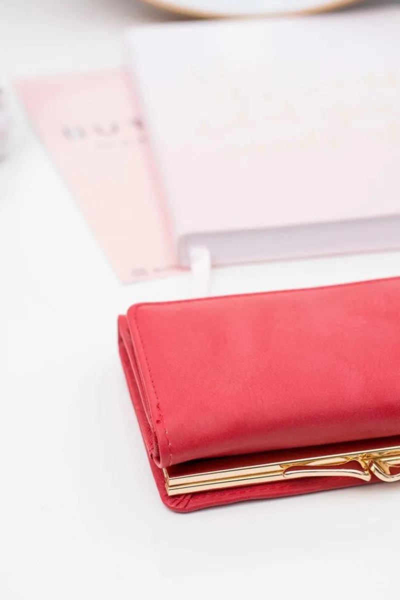 Portfele>Boto Mały Damski Czerwony Portfel Na Bigiel