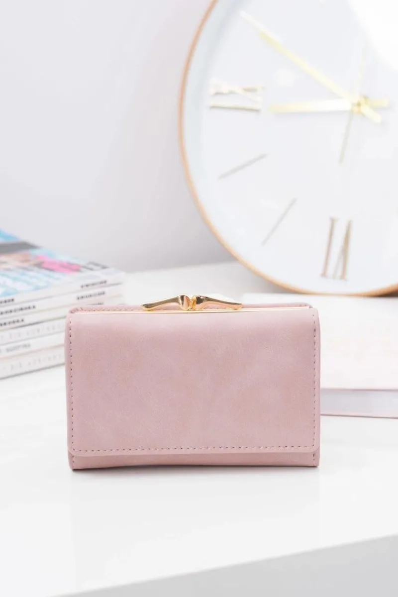Discount Boto Mały Damski Portfel Na Bigiel Pudrowy Róż
