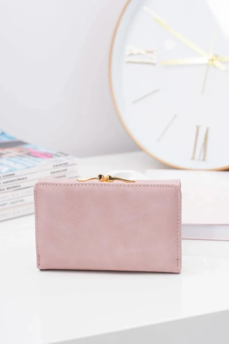 Discount Boto Mały Damski Portfel Na Bigiel Pudrowy Róż