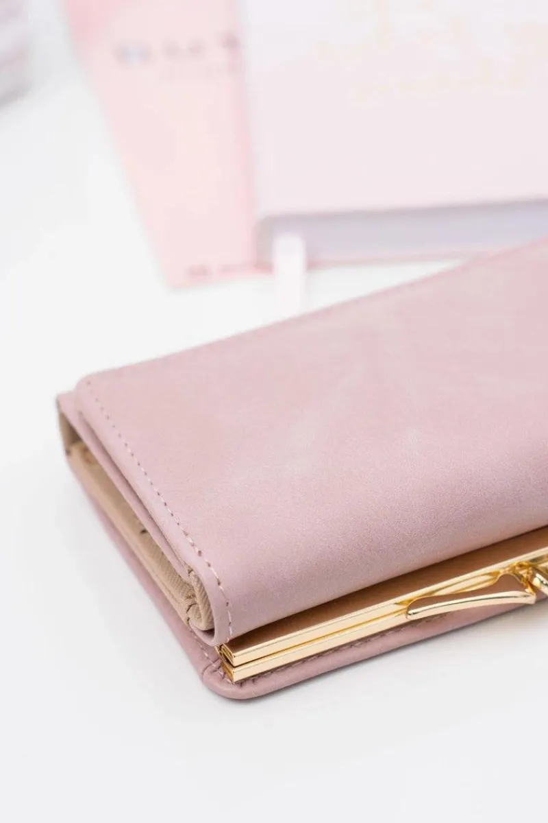 Discount Boto Mały Damski Portfel Na Bigiel Pudrowy Róż