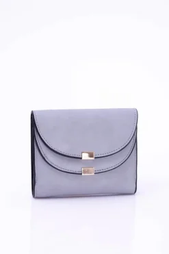 Online Mały Damski Szaro-niebieskiPortfel Portmonetka Portfele