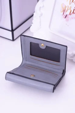 Online Mały Damski Szaro-niebieskiPortfel Portmonetka Portfele