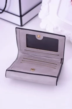 Outlet Boto Mały Damski Szary Portfel Portmonetka