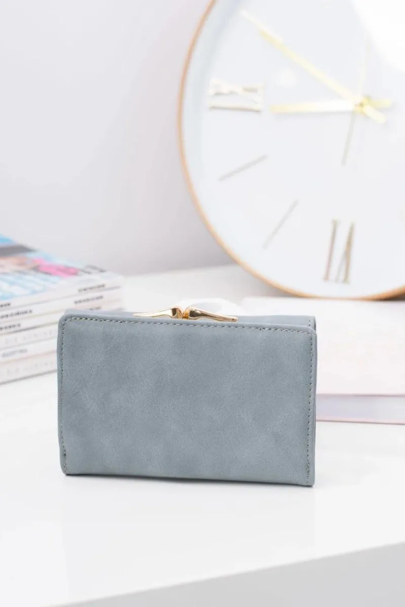 Portfele>Boto Mały Damski Szary Portfel Na Bigiel