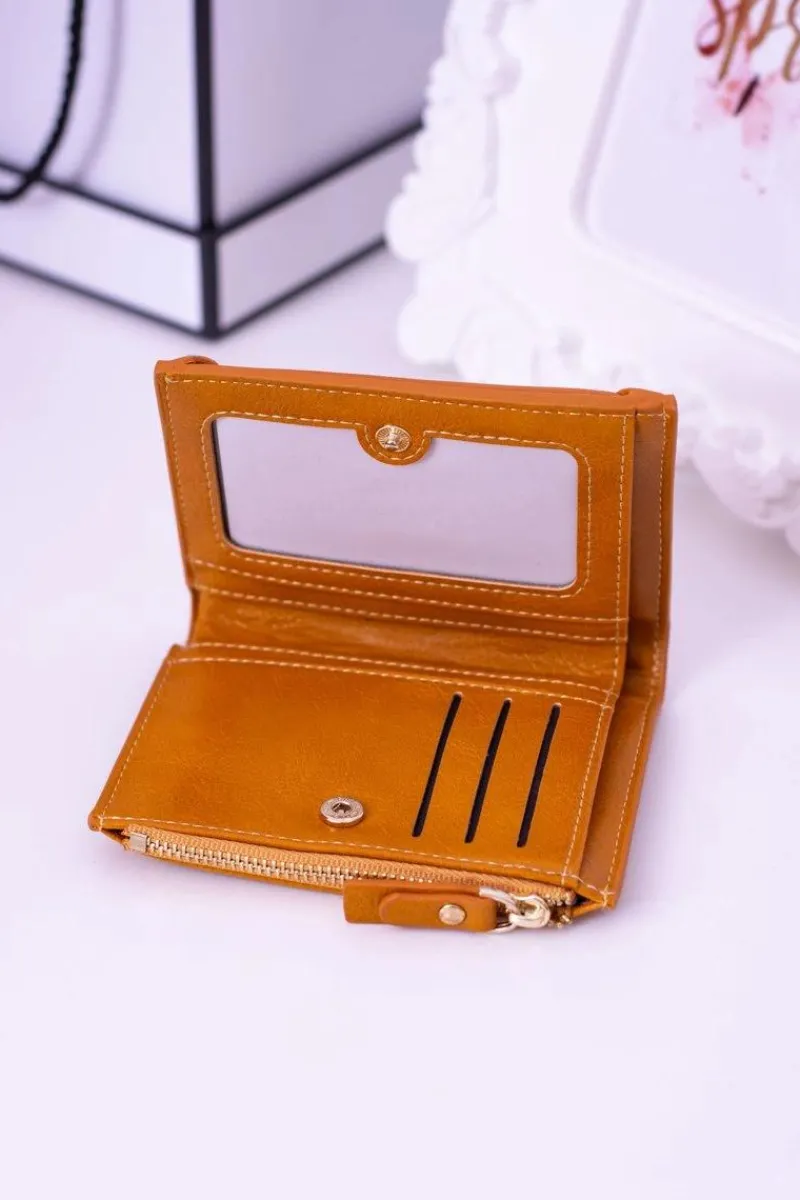 Best Mały Musztardowy Portfel Damski Złoty Zamek Portfele