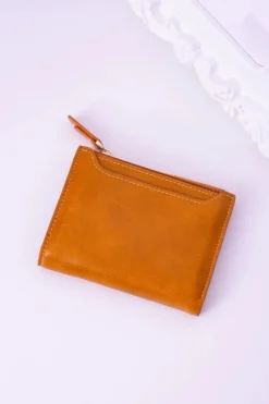 Best Mały Musztardowy Portfel Damski Złoty Zamek Portfele