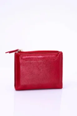 Hot Boto Mały Portfel Damski Czerwony Złoty Zamek