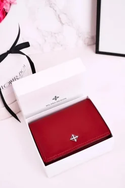 Mały Portfel Damski Podkówka MILANO Czerwony Portfele