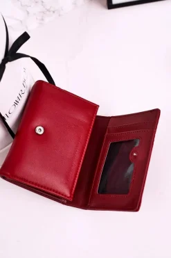 Mały Portfel Damski Podkówka MILANO Czerwony Portfele