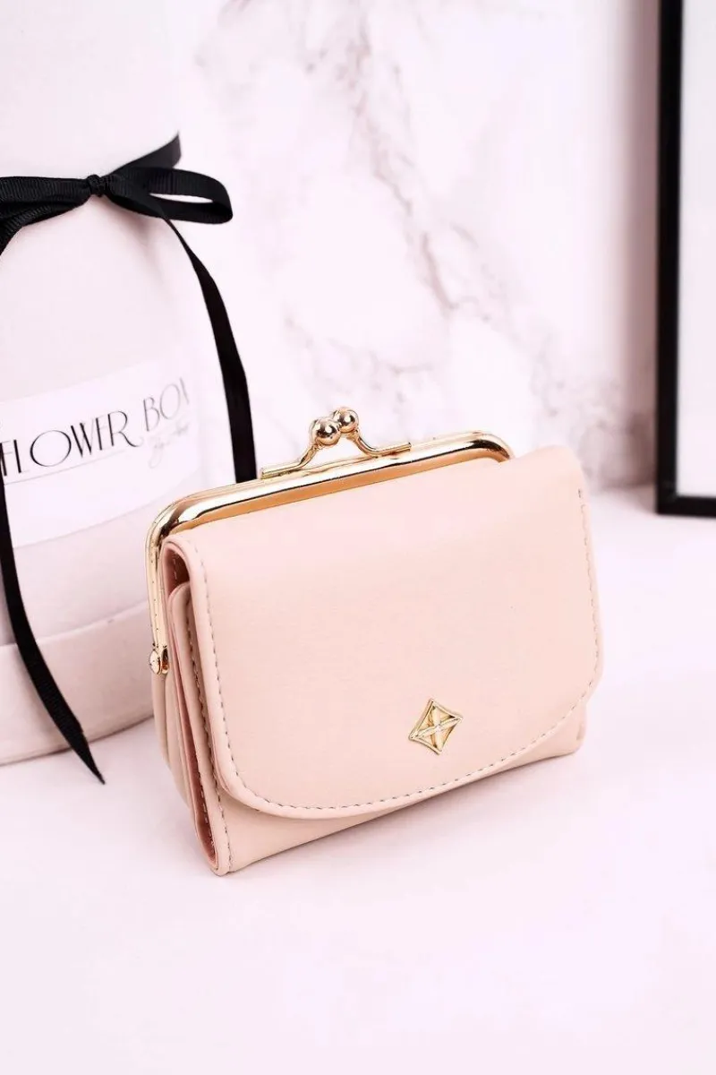 Mały Portfel Damski Zapinany Na Bigiel MILANO Ecru Portfele