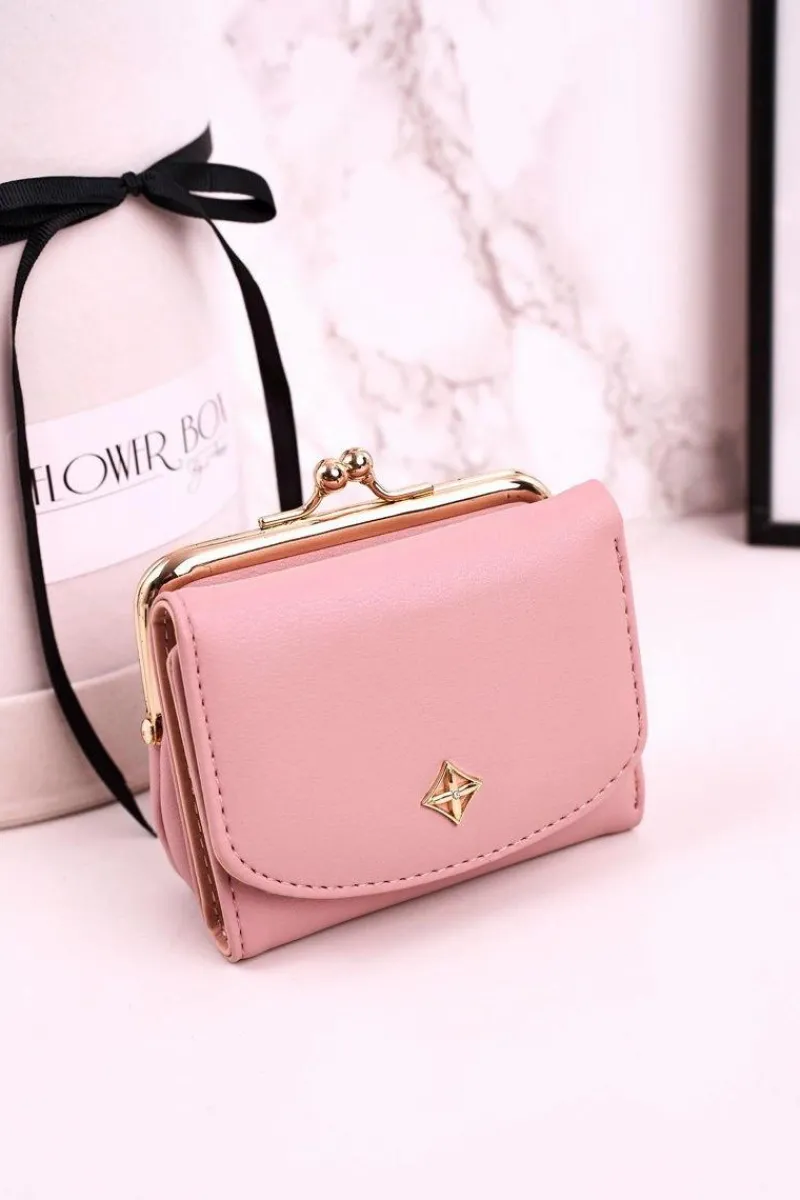 Portfele>Boto Mały Portfel Damski Zapinany Na Bigiel MILANO Jasno Różowy