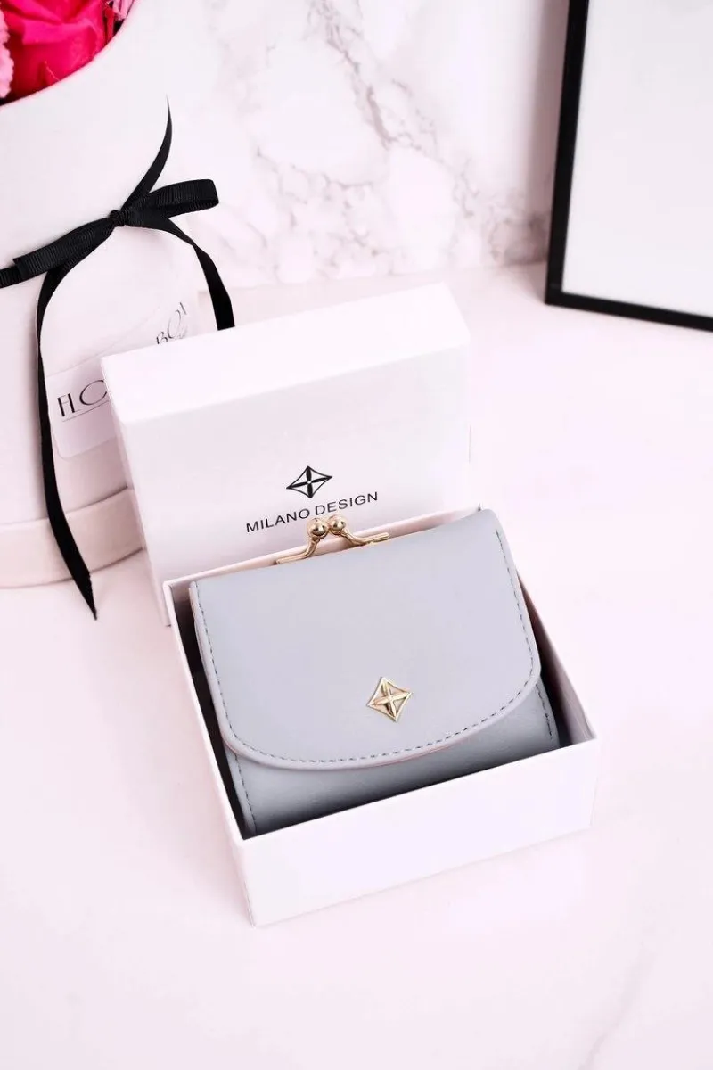 Portfele>Boto Mały Portfel Damski Zapinany Na Bigiel MILANO Niebieski