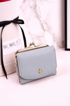 Portfele>Boto Mały Portfel Damski Zapinany Na Bigiel MILANO Niebieski