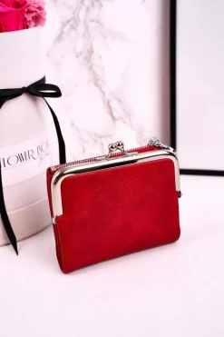Hot Boto Mały Portfel Damski Zapinany na Bigiel Czerwony