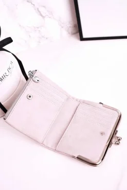 Portfele>Boto Mały Portfel Damski Zapinany na Bigiel Szary