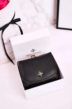 Boto Mały Portfel Damski Zapinany Na Bigiel MILANO Czarny