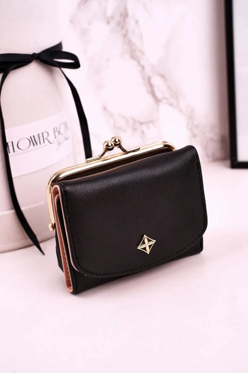 Boto Mały Portfel Damski Zapinany Na Bigiel MILANO Czarny