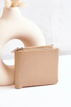 Portfele>Boto Mały Portfel Na Magnes Beżowy Damaris