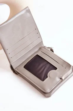 New Mały Portfel Na Magnes Szary Damaris Portfele