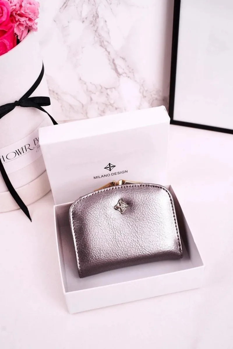 Clearance Boto Mały Portfel Podkówka Zapinany Na Bigiel MILANO Srebrny