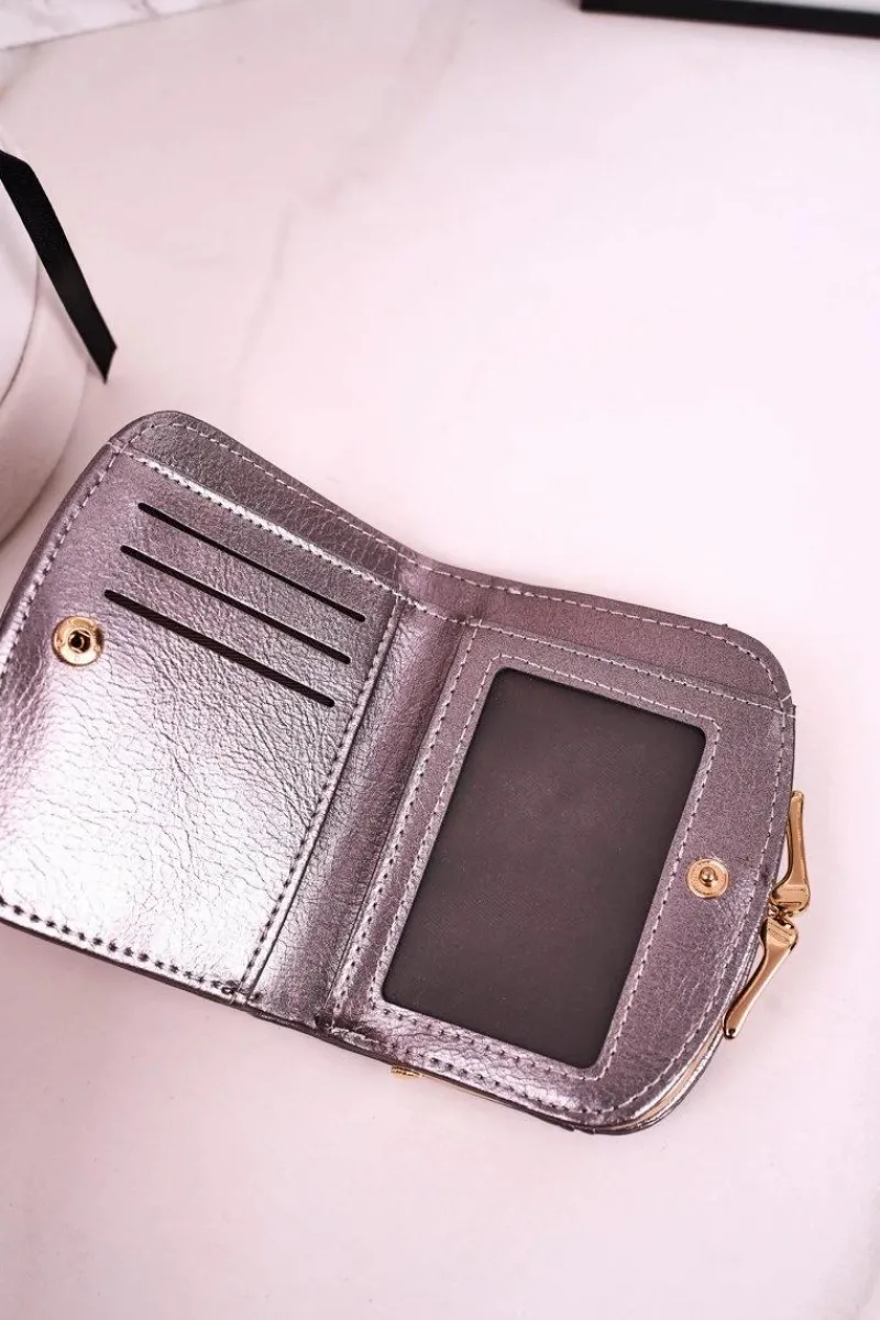 Clearance Boto Mały Portfel Podkówka Zapinany Na Bigiel MILANO Srebrny