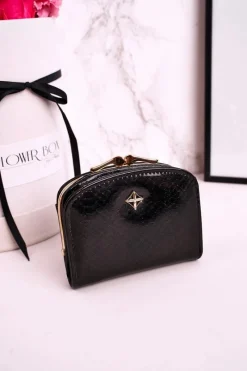 Sale Mały Portfel Podkówka Zapinany Na Bigiel MILANO Ciemno Szary Portfele