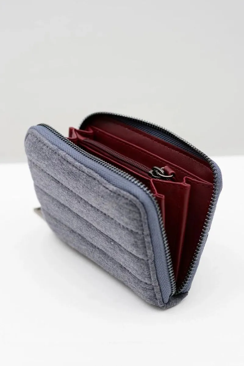 New Boto Mały Szary Damski Portfel Jeans DIANA&CO