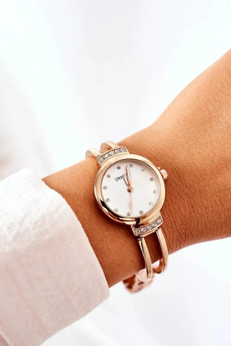 Online Mały Zegarek Na Bransolecie Z Cyrkoniami Różowe Złoto Zegarki