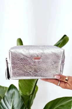 Torebki Nobo|Kosmetyczki Damskie>Nobo Metaliczna Kosmetyczka F04 Srebrna