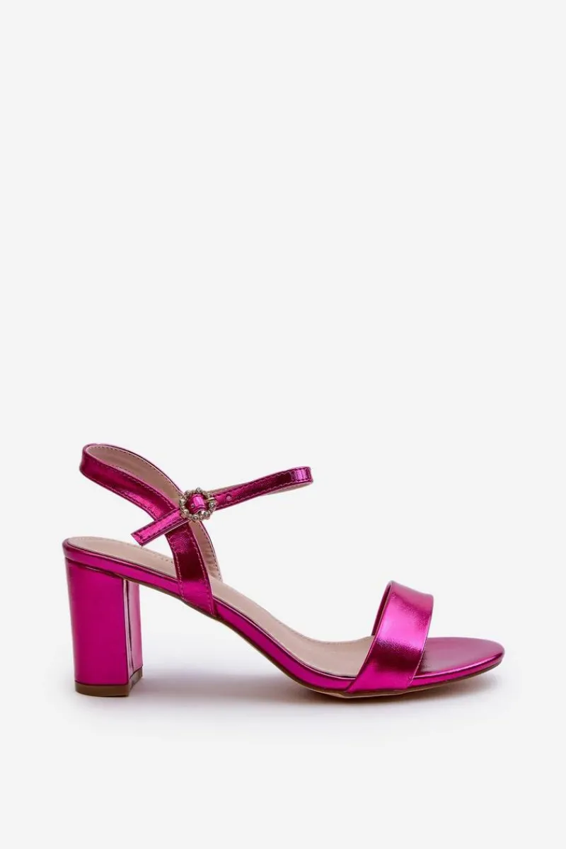 Sandały Na Słupku|Sandały Na Obcasie>Evento Metaliczne Sandały Na Słupku Fuksja Glindra Różowy