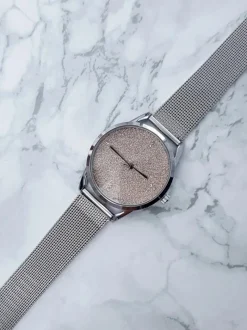 Discount Michael John Damski Srebrny Zegarek Bransoleta Brokat Rapter