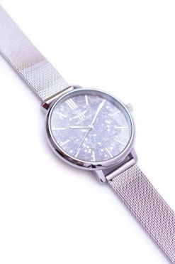 Clearance Damski Zegarek Czarna Brokatowa Tarcza Srebrny Eneli Zegarki