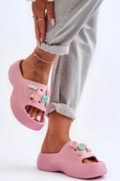 Klapki Na Platformie|Klapki Damskie Klasyczne>Boto Miękkie Damskie Piankowe Klapki Z Ozdobami Różowe Lorie