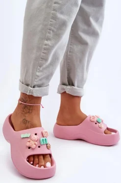 Klapki Na Platformie|Klapki Damskie Klasyczne>Boto Miękkie Damskie Piankowe Klapki Z Ozdobami Różowe Lorie