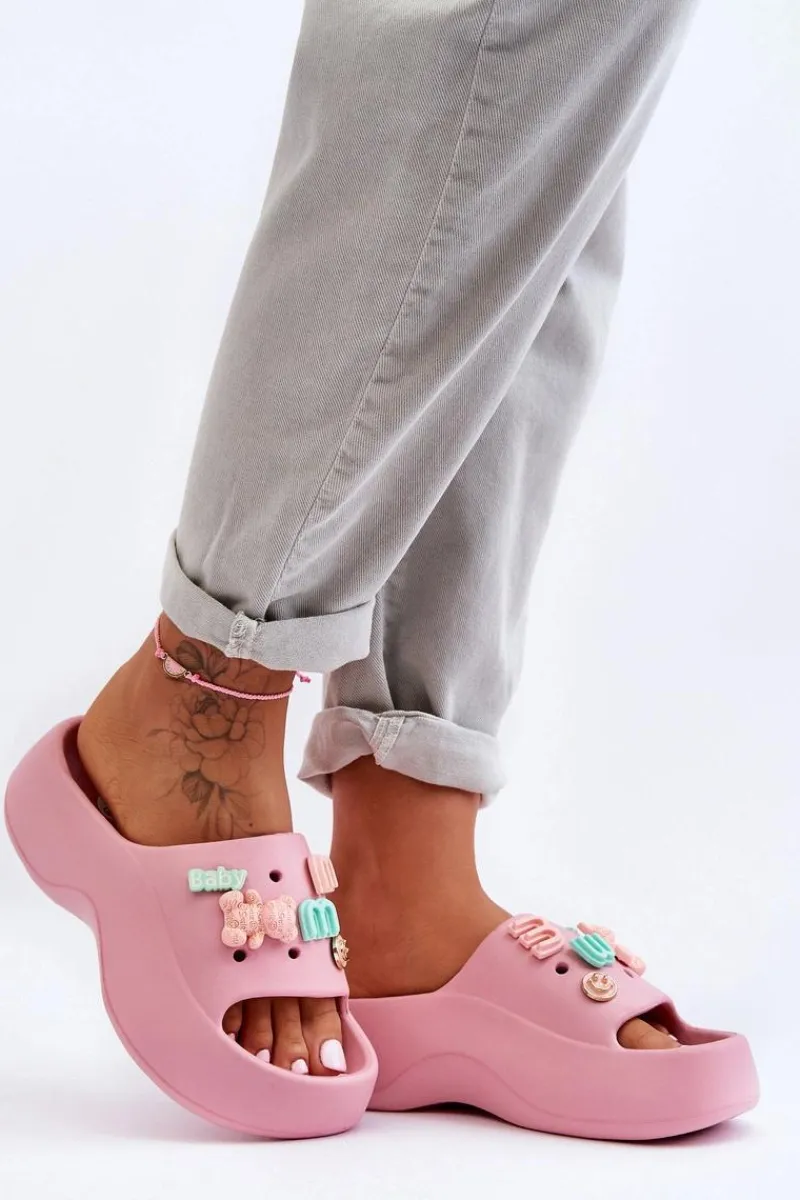 Klapki Na Platformie|Klapki Damskie Klasyczne>Boto Miękkie Damskie Piankowe Klapki Z Ozdobami Różowe Lorie