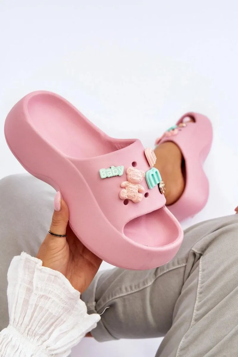 Klapki Na Platformie|Klapki Damskie Klasyczne>Boto Miękkie Damskie Piankowe Klapki Z Ozdobami Różowe Lorie