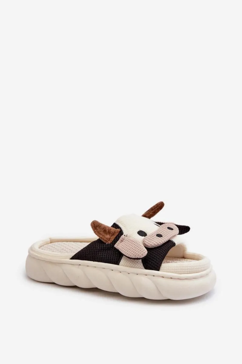 Discount Boto Miękkie I Wygodne Kapcie Damskie Krowy Jasnobeżowe Paivessa