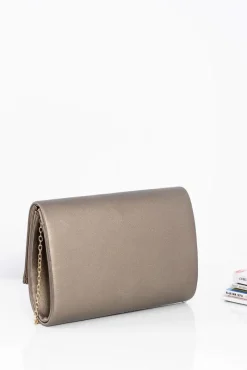 Sale Boto Modna Damska Licowa Kopertówka Na Złotym Łańcuszku Ciemnozłota